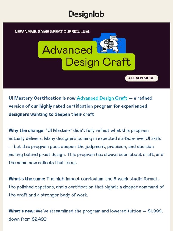 UI Mastery is now Advanced Design Craft