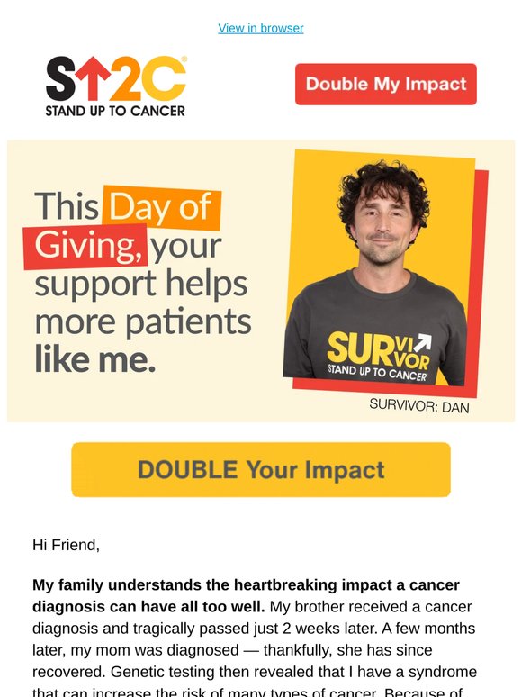 Help fund clinical trials like the one that helped saved my life