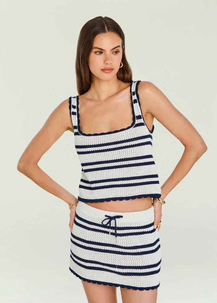 Image of  Valeria Top - Navy/Eggshell