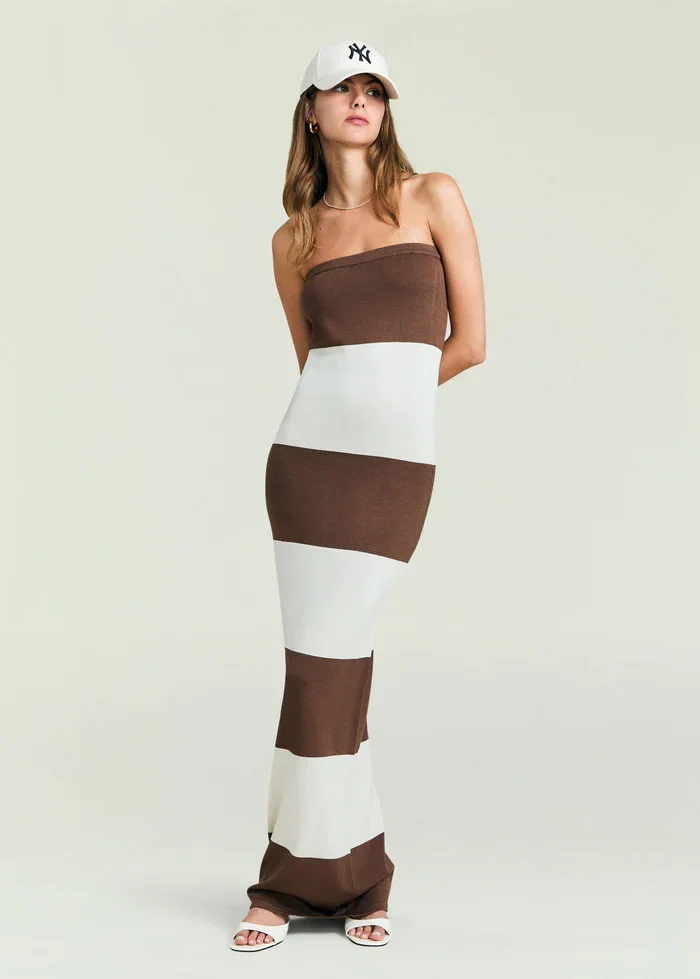 Image of  Carrie Dress - Almond/Cocoa Brown