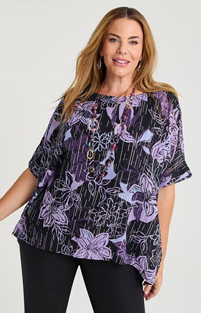 ARTEMIS FOIL CHIFFON TOP