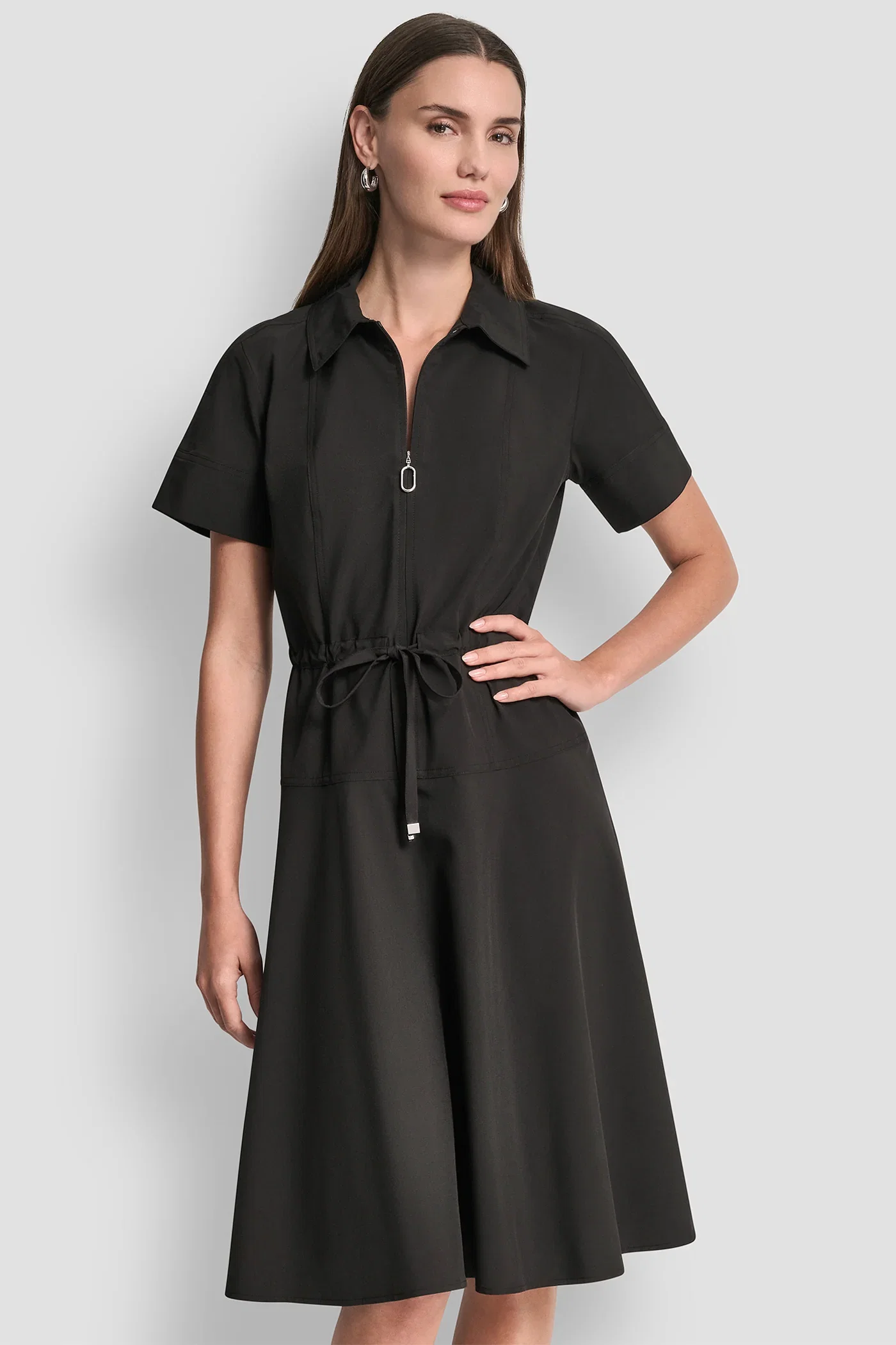 Image of FIT & FLARE MIDI SHIRT DRESS