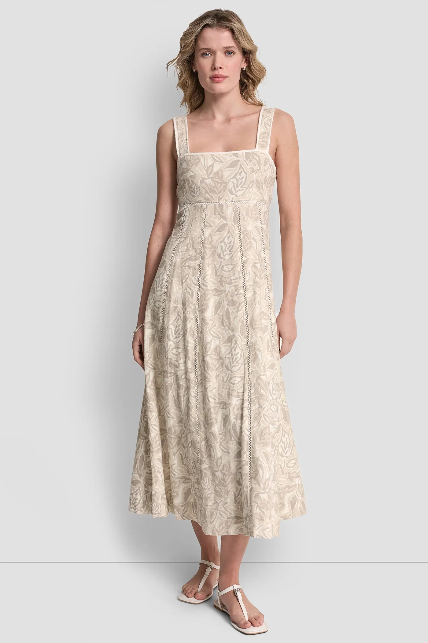 Image of SEAMED TANK DRESS WITH TIE BACK