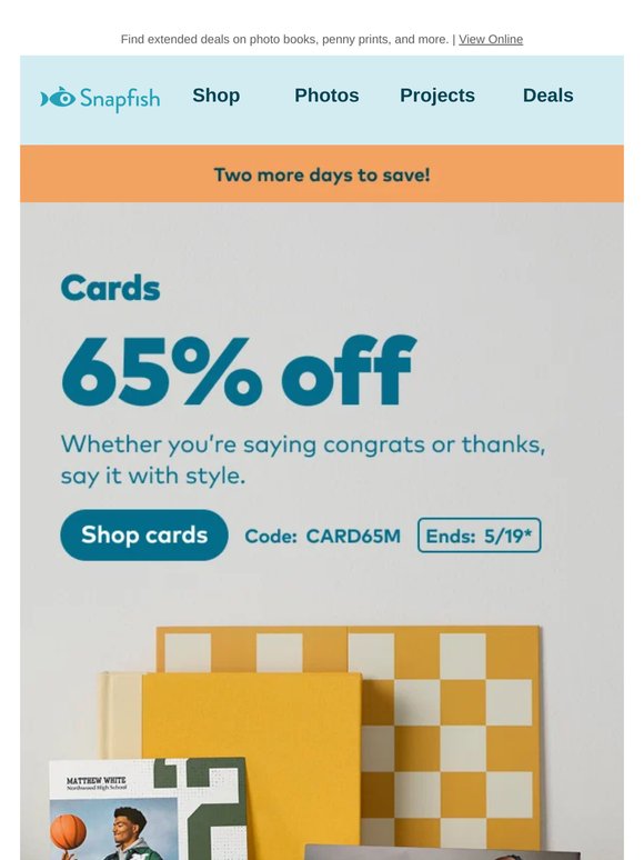 ✅ Extra time for 65% off cards!