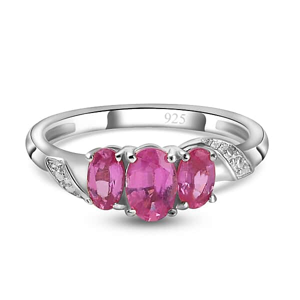 Natural African Ruby Trilogy Ring