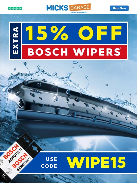 ⚡BOSCH Wipers SALE - Ends Tonight!