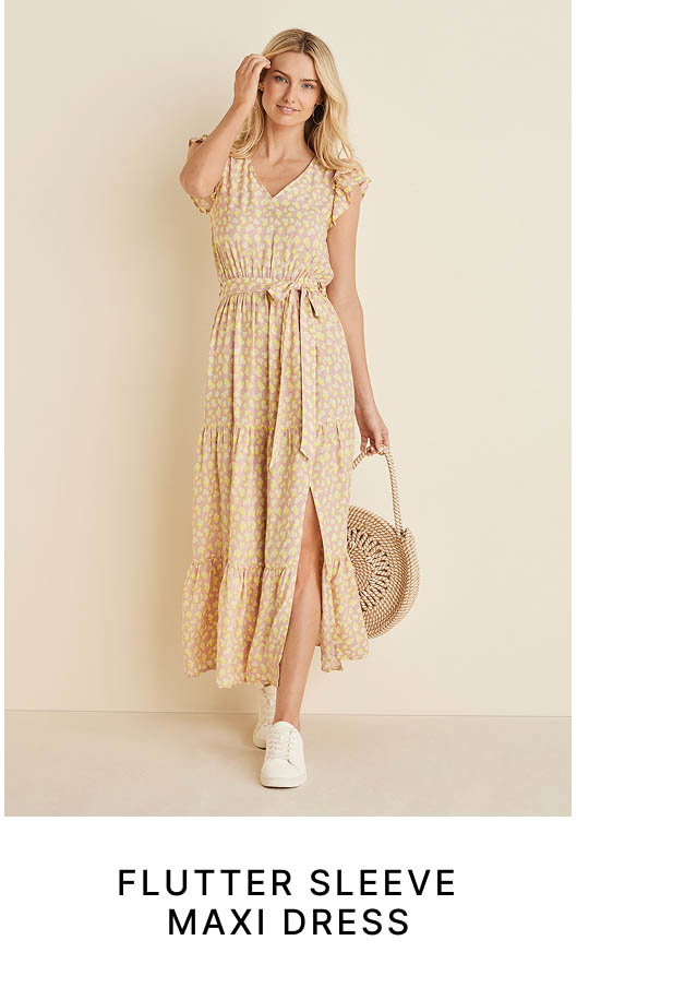 Flutter Sleeve Maxi Dress