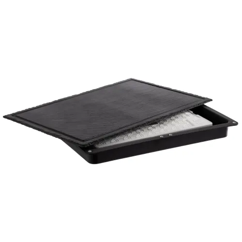 Kühlplatte SLATE, 3-teilig, Naturschieferplatte mit Behälter und 1x Kühlakku, 58,0 x 38,0 x 6,5 cm