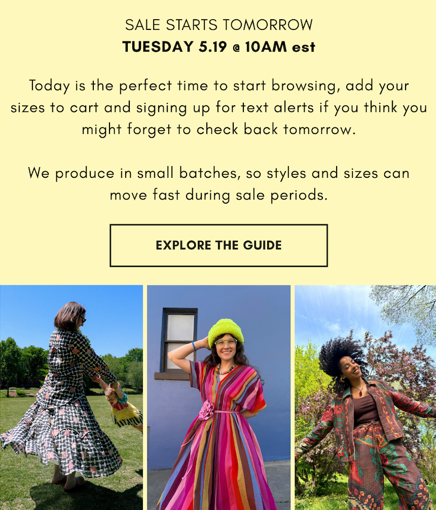 Sale starts tomorrow