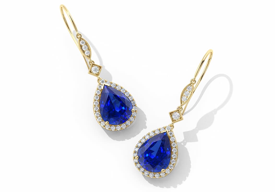 Lab-Grown Sapphire Halo Earrings