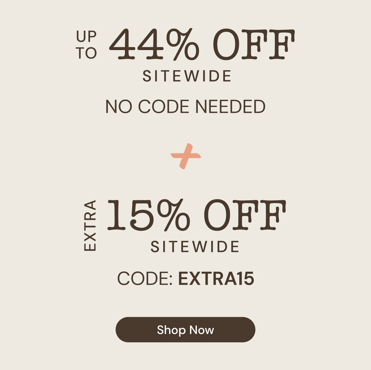 Save an extra 15% off with code EXTRA15
