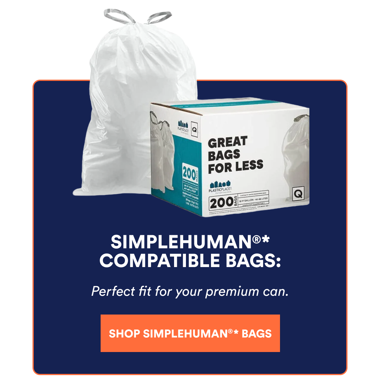 Great bags for less, compatible with Simplehuman bags, perfect fit for your premium can.