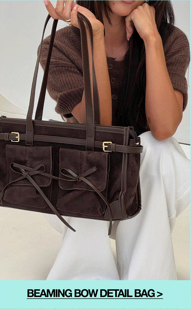 Beaming Bow Detail Shoulder Bag Brown