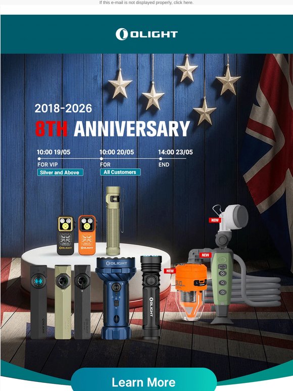 Celebrate Olight UK’s 8th Anniversary with Us!