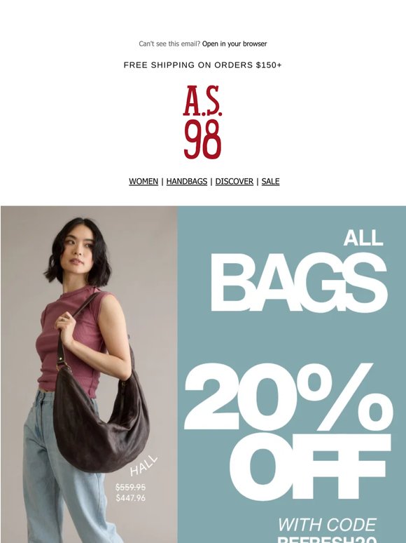 Your Favorite Bags, now 20% Off