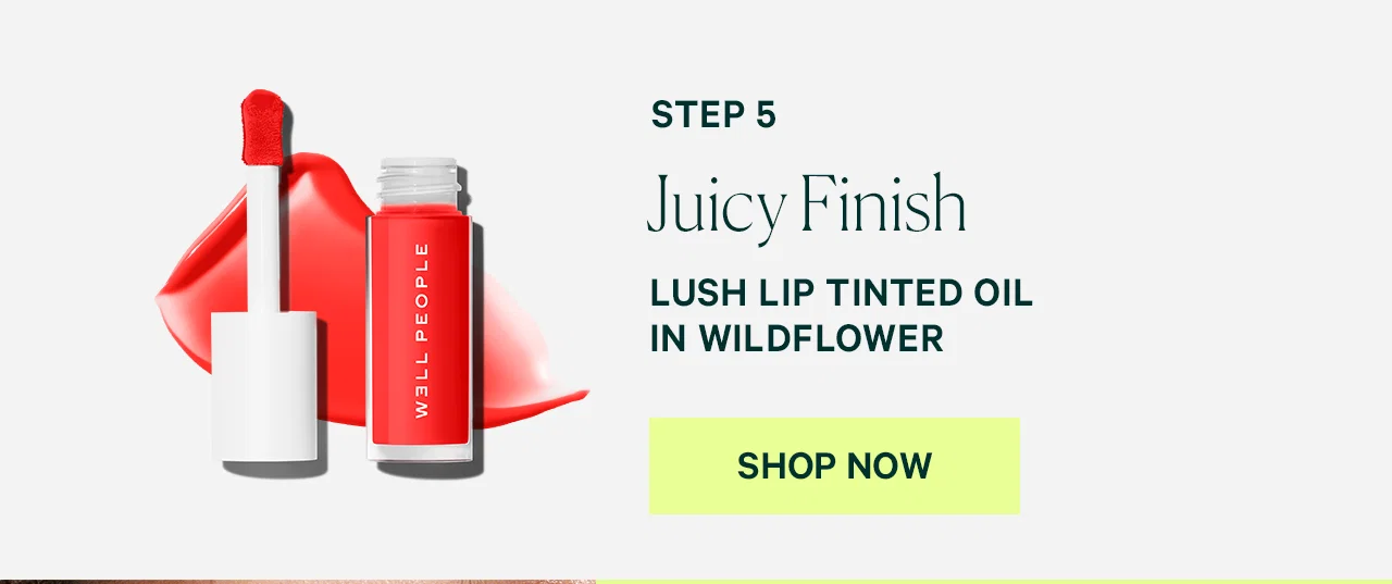 STEP 5 Juicy Finish LUSH LIP TINTED OIL IN WILDFLOWER  SHOP NOW