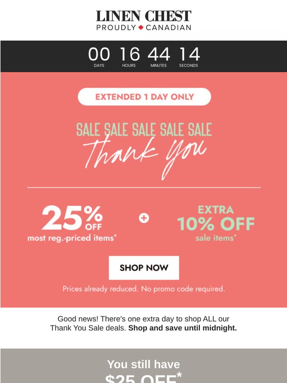 ⚡25% OFF* + EXTRA 10% OFF* Sale EXTENDED Until Midnight