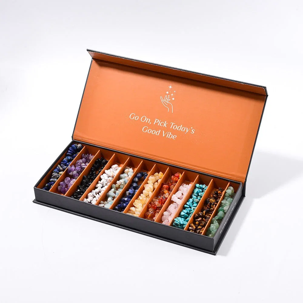 Image of 12 Natural Crystal Bracelets in a Box
