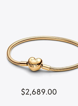Moments Heart & Snake Chain Bracelet