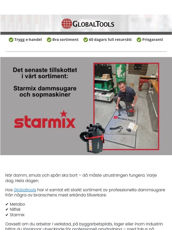Bra erbjudanden på professionella dammsugare