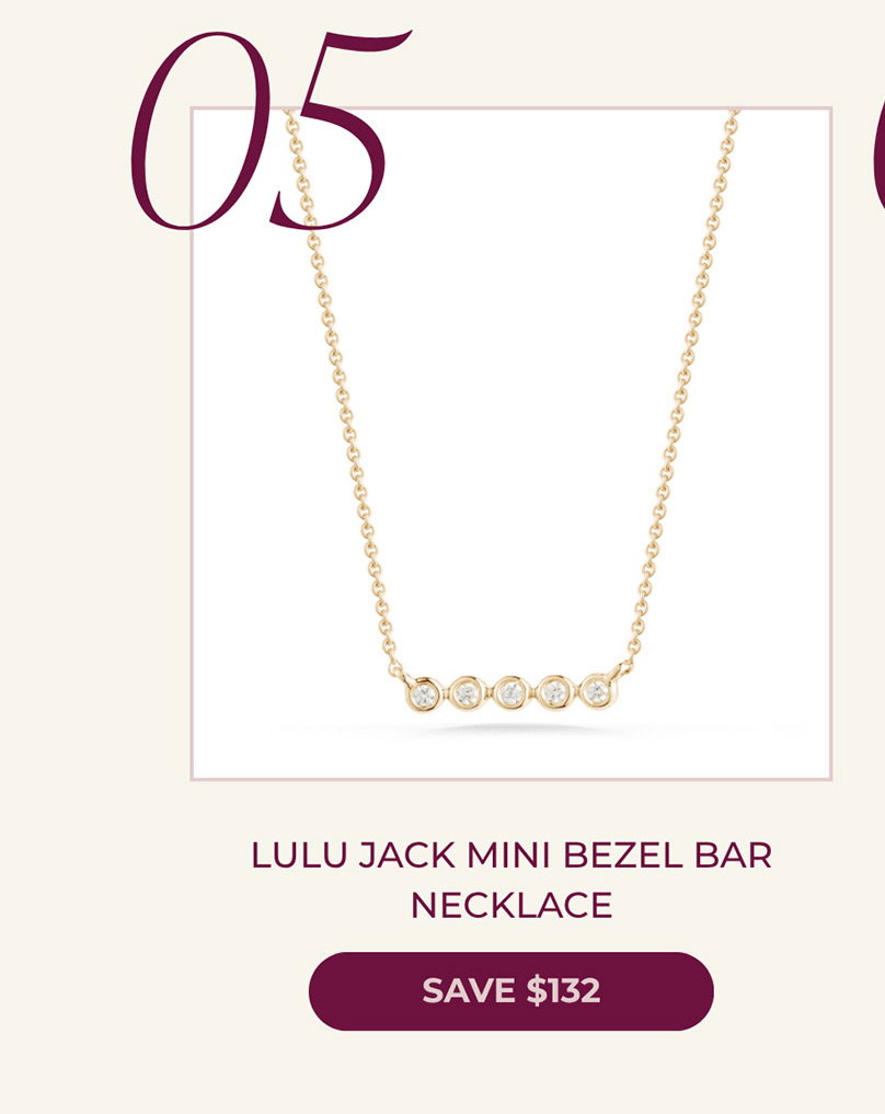 05 LULU JACK MINI BEZEL BAR NECKLACE | SAVE $132