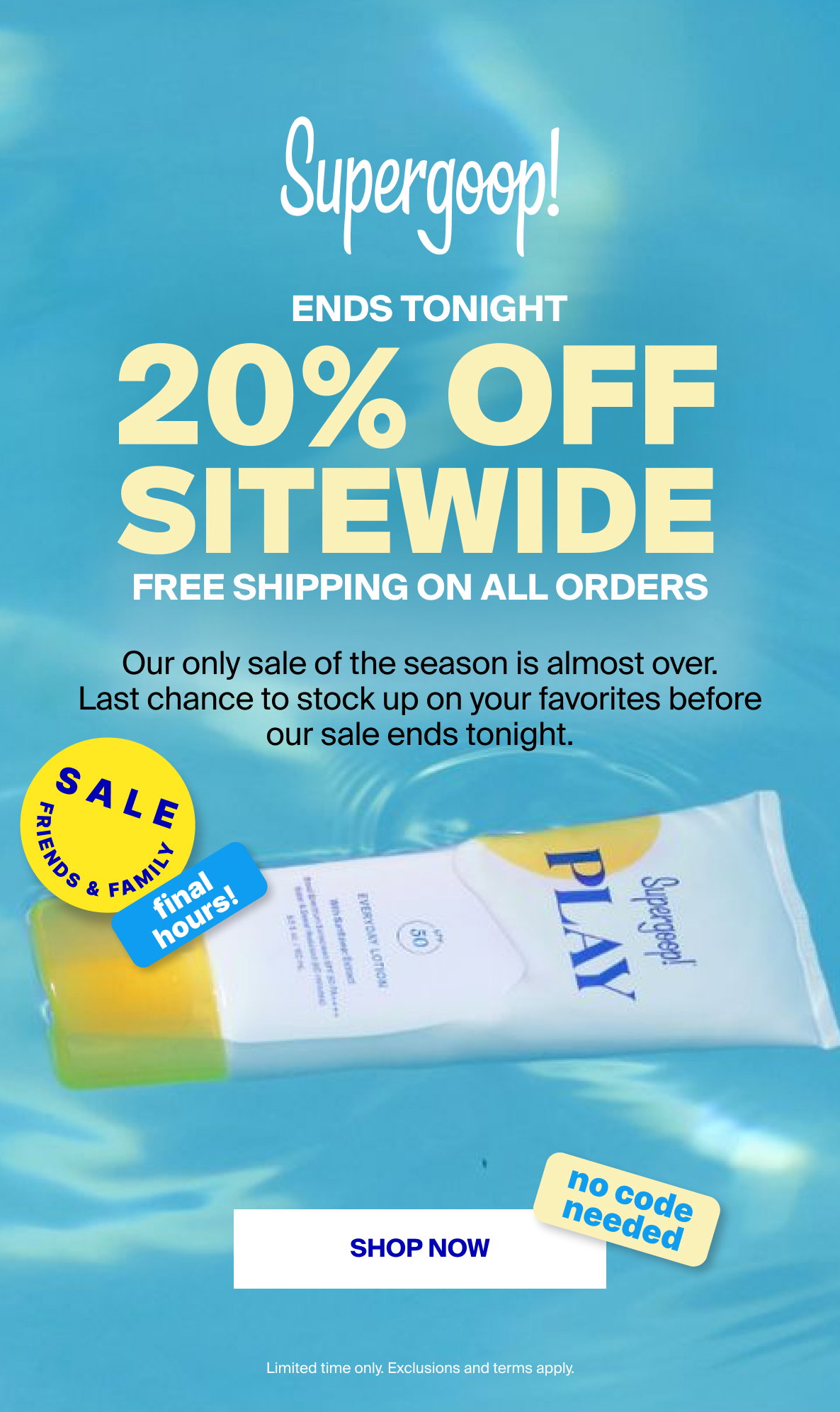 20% Off Sitewide Ends Tonight