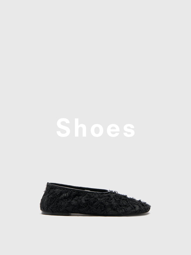 Glove Lace Flats in black, 'Shoes' overlaid