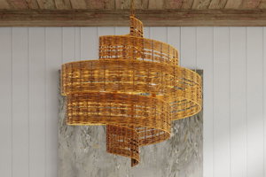 Saisei 5 Light 45 inch Khaki/Natural Rattan Chandelier Ceiling Light by Currey & Company