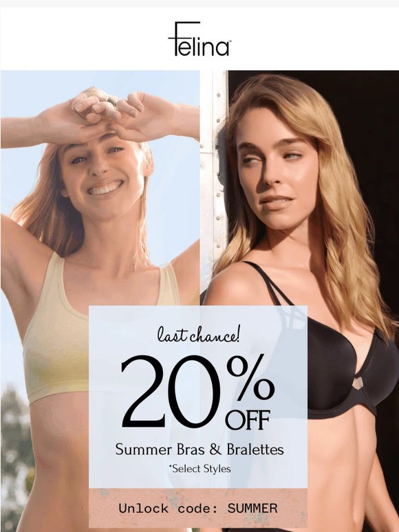 Last Day for 20% Off Bras & Bralettes ⌛