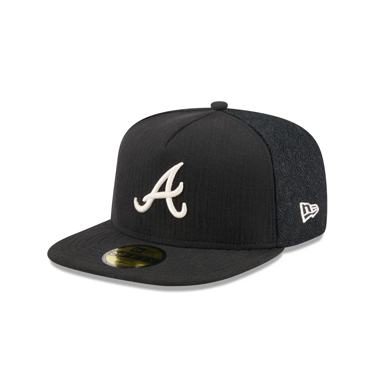 Image of Atlanta Braves Black Mesh 59FIFTY A-Frame Fitted Hat