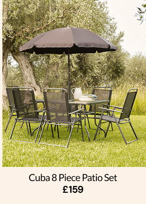 Cuba 8 piece garden patio set £159.