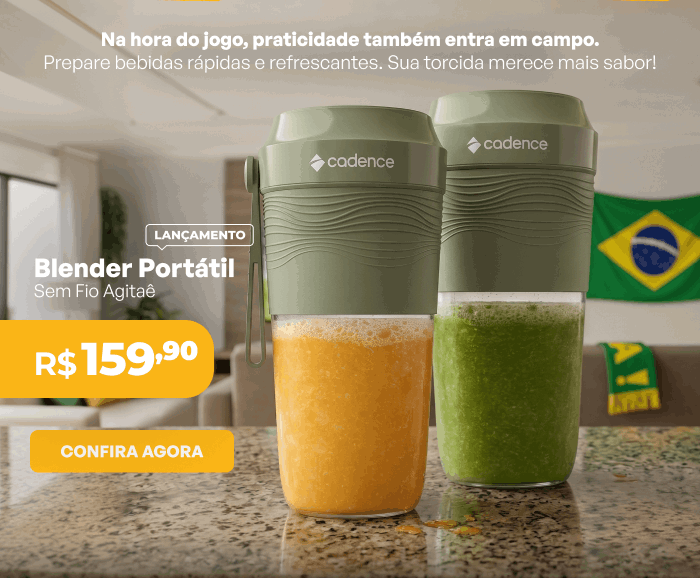 Blender Portátil Sem Fio Cadence Agitaê