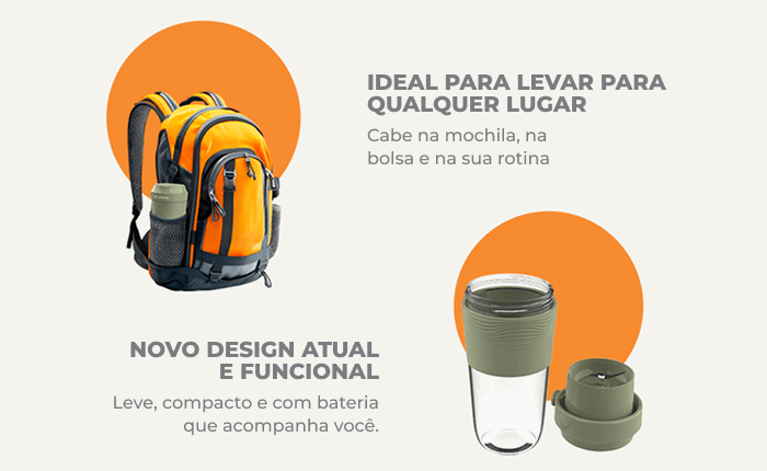 Blender Portátil Sem Fio Cadence Agitaê