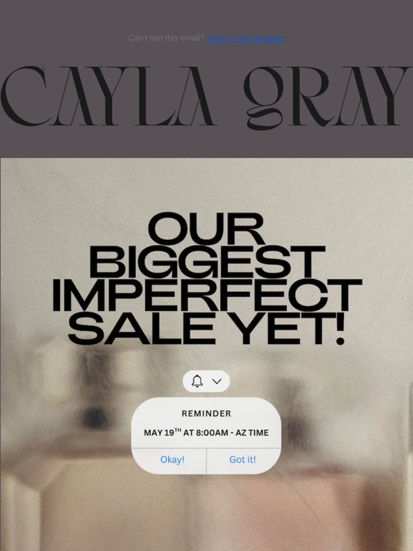 Our Biggest Imperfect Sale Yet — Tomorrow 8AM 🚨