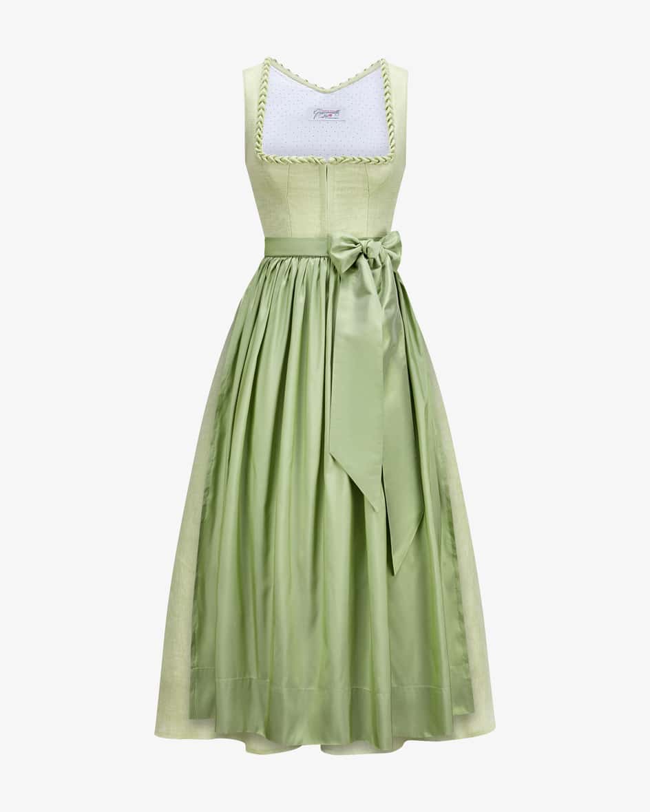 Leinendirndl Theresa lang mit Seidenschürze 