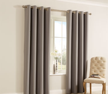 Essentials Smooth Tape Top Curtains Grey