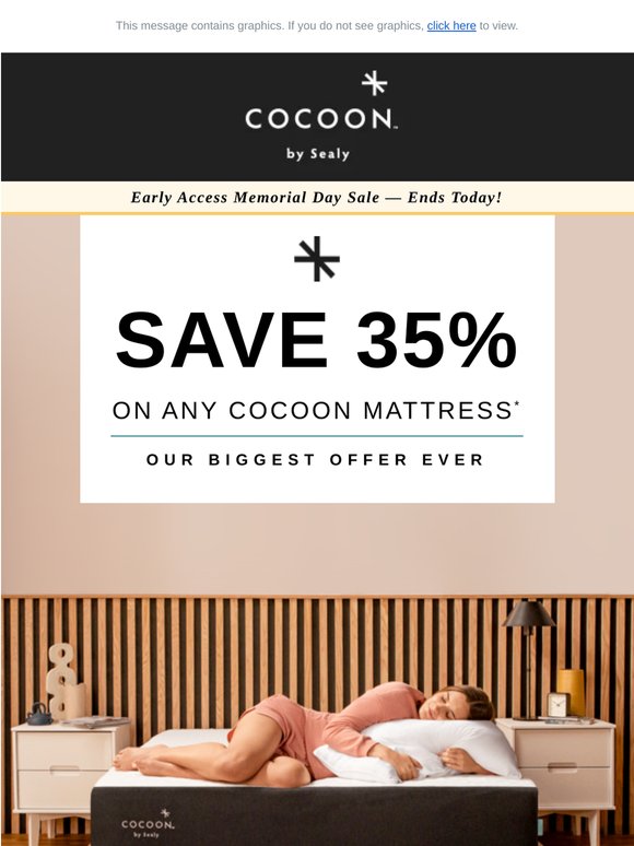 Sleep soundly with 35% off your mattress