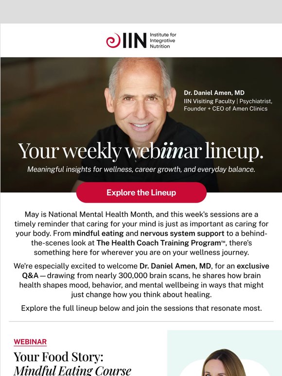This Week’s Webinars: Brain Health, Mindful Eating & Health Coaching