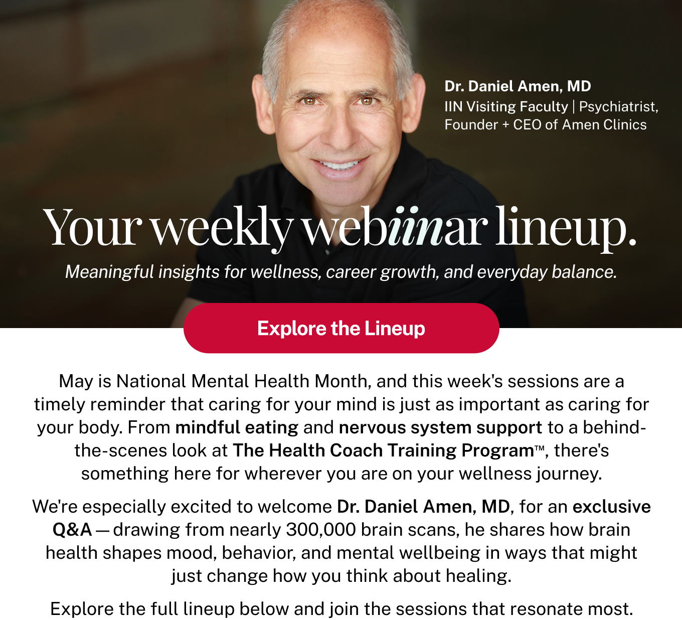 Your weekly webiinar lineup. Explore the Lineup.