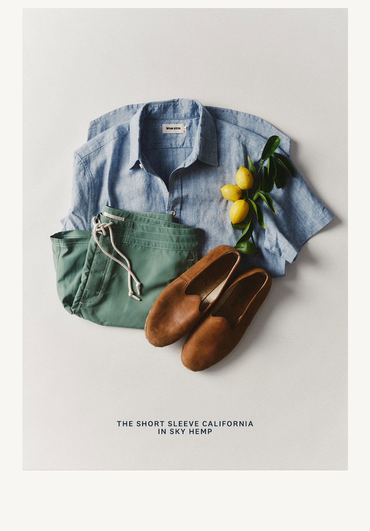 The Short Sleeve California in Sky Hemp