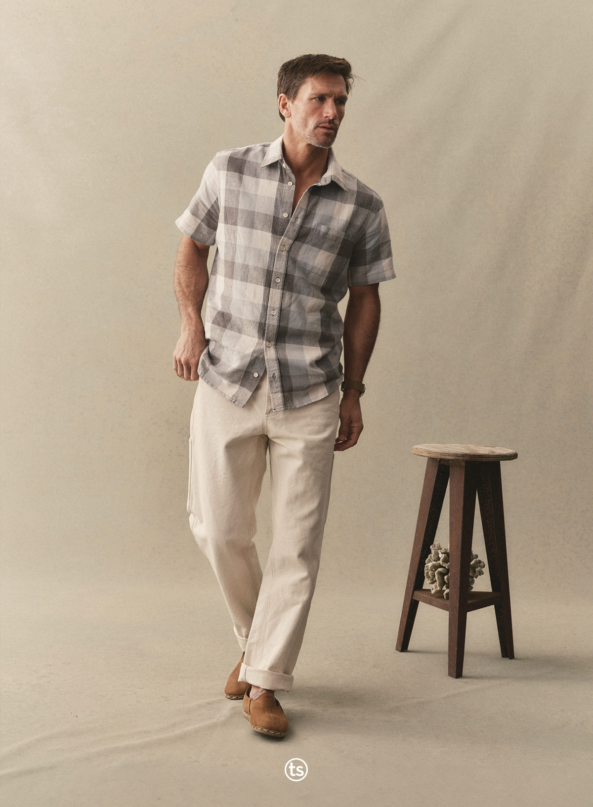 Taylor Stitch. The Short Sleeve California in Overcast Check Hemp.