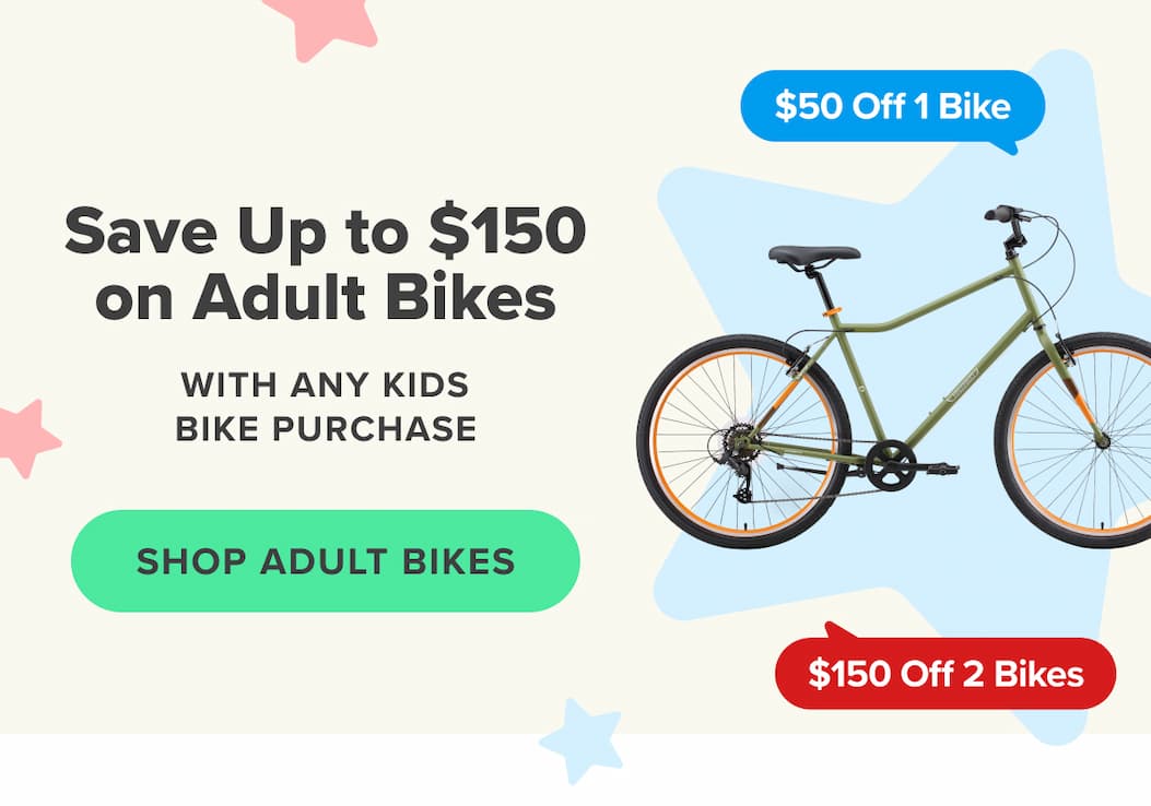 Save Up to $150 on Adult Bikes