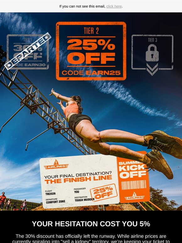 Your 30% discount just took off without you