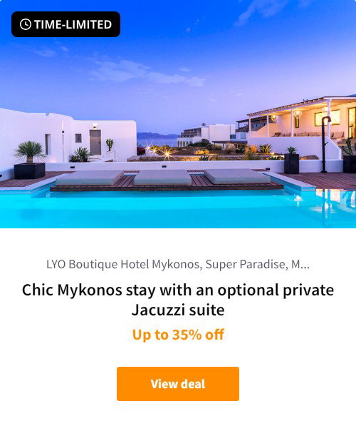 Chic Mykonos stay with an optional private Jacuzzi suite