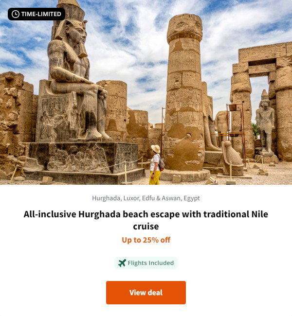 All-inclusive Hurghada beach escape with traditional Nile cruise