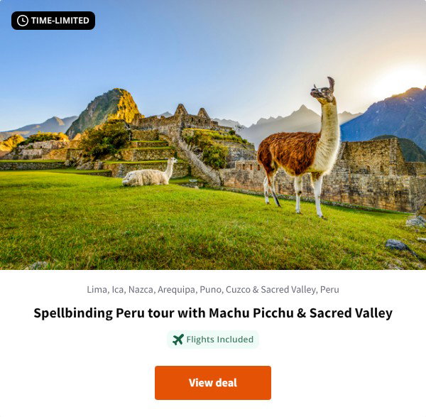 Spellbinding Peru tour with Machu Picchu & Sacred Valley