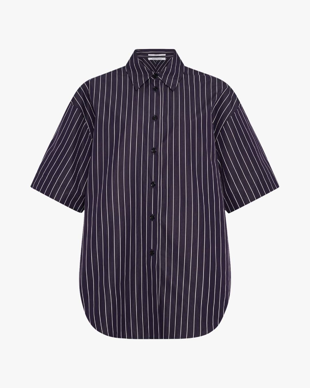 Short Sleeve Shirt Navy/White Stripe