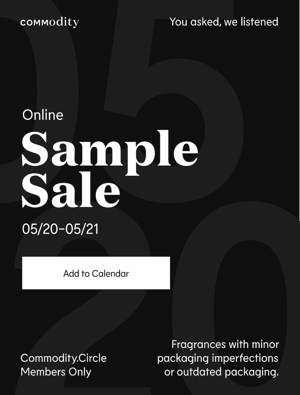 Online Sample Sale