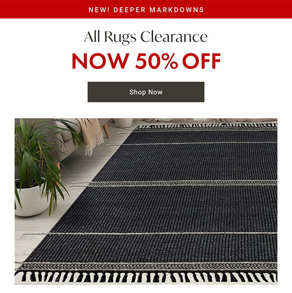 All Rugs Clearance - NOW 50% OFF - Shop Now