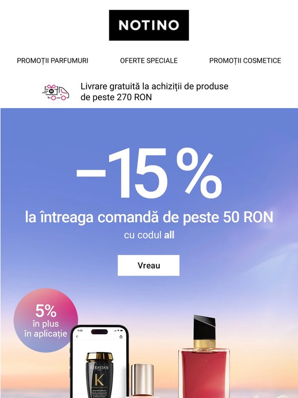 Reducerea de 15% la întreaga comandă vă așteaptă deja!